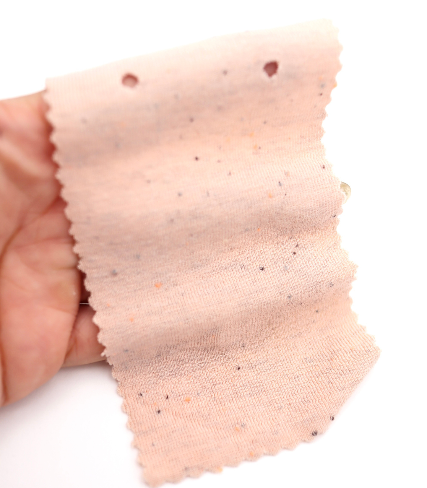 韓国生地カラフル糸入りつぶつぶフライス　ベージュ
