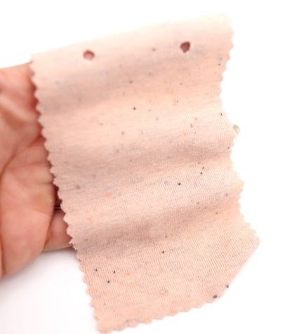 韓国生地カラフル糸入りつぶつぶフライス　ベージュ
