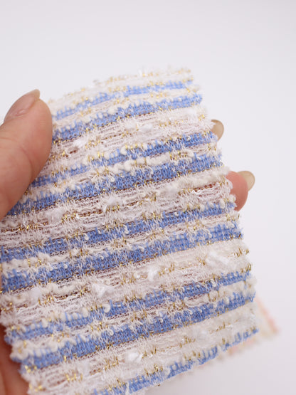 ストレッチ性あるツイード見えラメ糸入りニット生地【26SS-071】