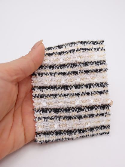 ストレッチ性あるツイード見えラメ糸入りニット生地【26SS-071】