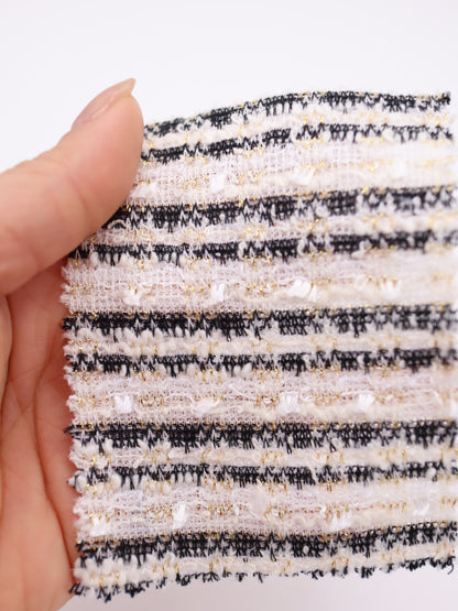 ストレッチ性あるツイード見えラメ糸入りニット生地【26SS-071】