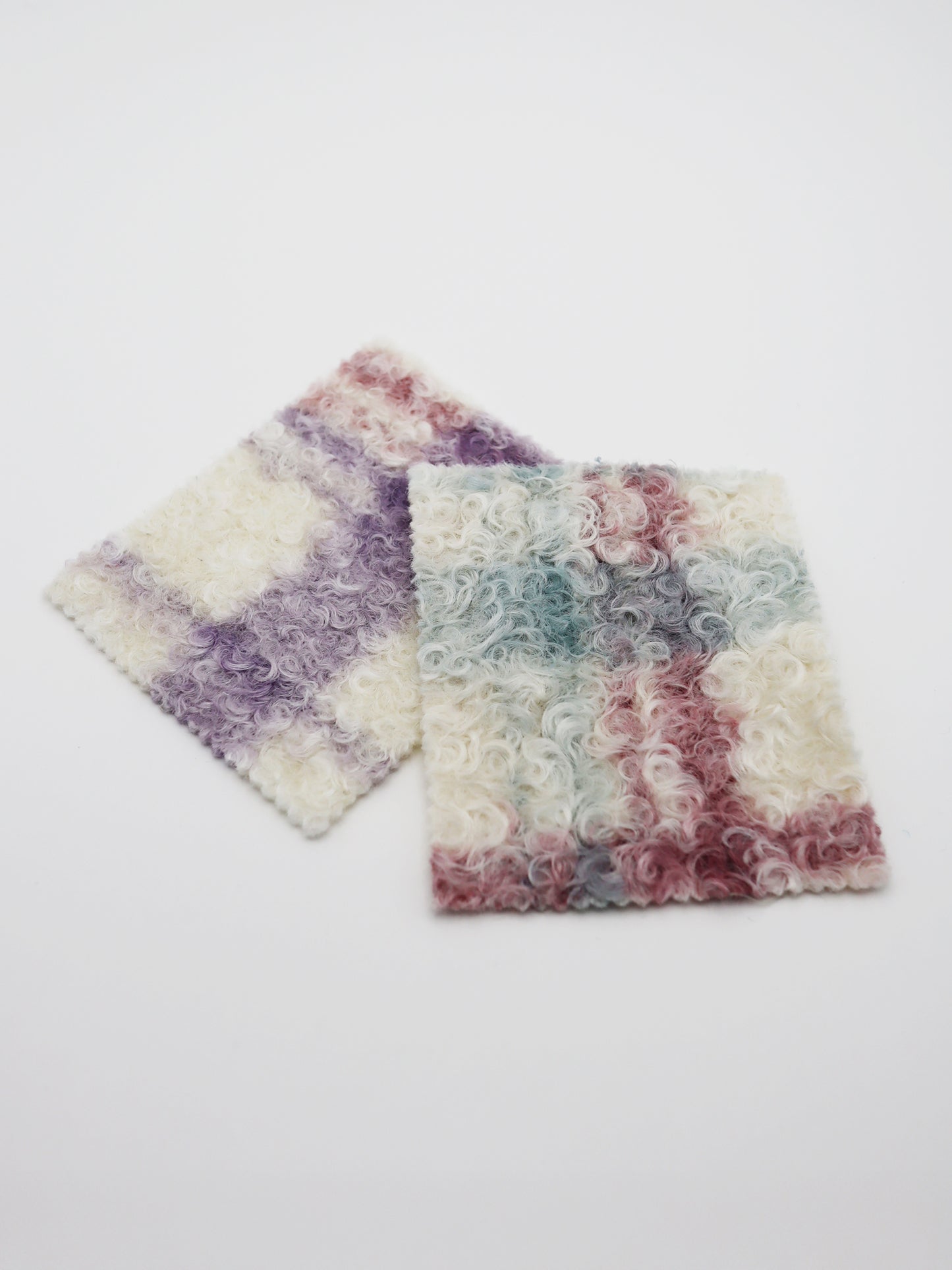 【25SS-156】くるくる起毛チェックニットメルトン　/0.5ｙあたり = ～1050円