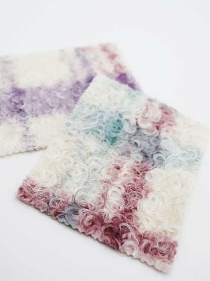 【25SS-156】くるくる起毛チェックニットメルトン　/0.5ｙあたり = ～1050円