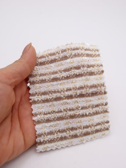 ストレッチ性あるツイード見えラメ糸入りニット生地【26SS-071】