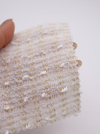 ストレッチ性あるツイード見えラメ糸入りニット生地【26SS-071】