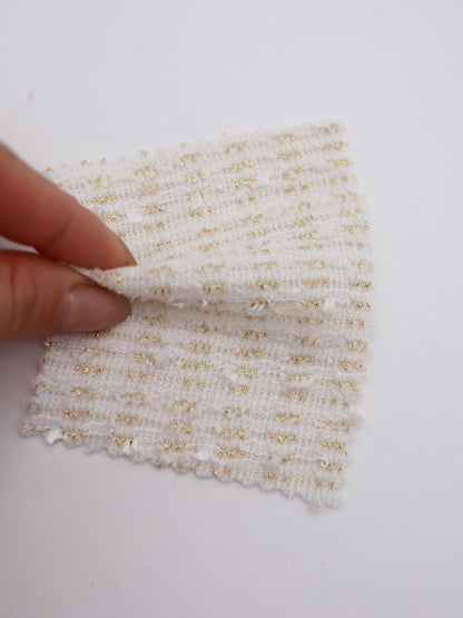 ストレッチ性あるツイード見えラメ糸入りニット生地【26SS-071】