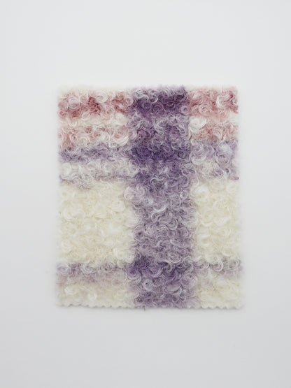 【25SS-156】くるくる起毛チェックニットメルトン　/0.5ｙあたり = ～1050円