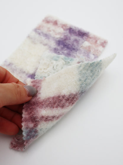 【25SS-156】くるくる起毛チェックニットメルトン　/0.5ｙあたり = ～1050円