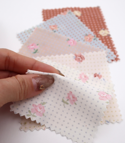 【25SS-114】ドット×ローズプリントコーデュロイ　/0.5ｙあたり=～835円