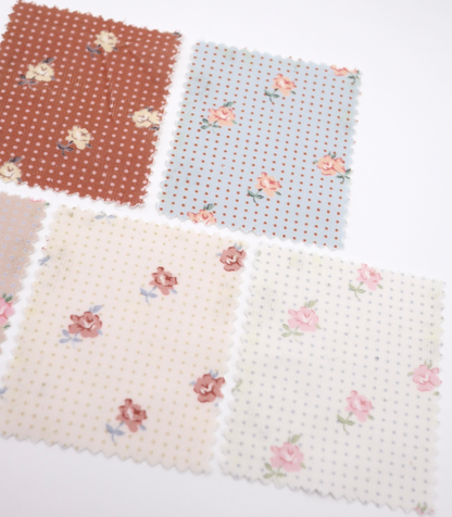 【25SS-114】ドット×ローズプリントコーデュロイ　/0.5ｙあたり=～835円