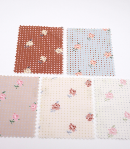 【25SS-114】ドット×ローズプリントコーデュロイ　/0.5ｙあたり=～835円