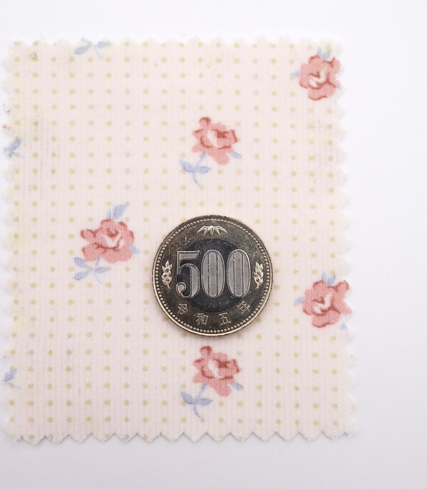 【25SS-114】ドット×ローズプリントコーデュロイ　/0.5ｙあたり=～835円