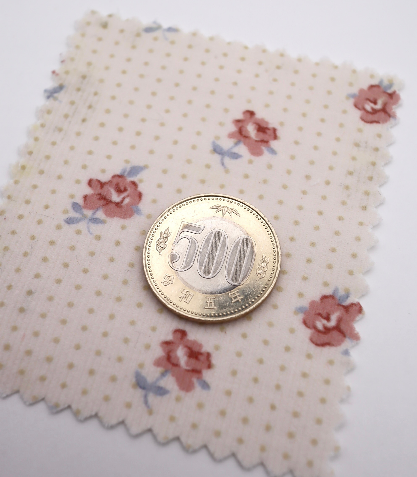 【25SS-114】ドット×ローズプリントコーデュロイ　/0.5ｙあたり=～835円