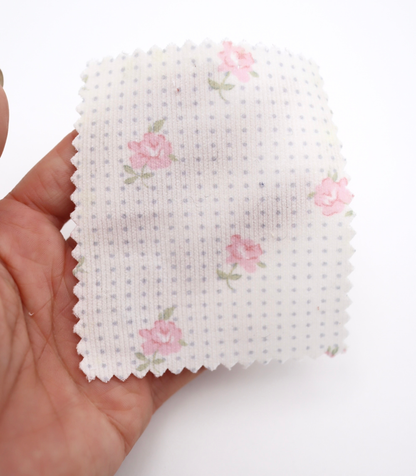 【25SS-114】ドット×ローズプリントコーデュロイ　/0.5ｙあたり=～835円