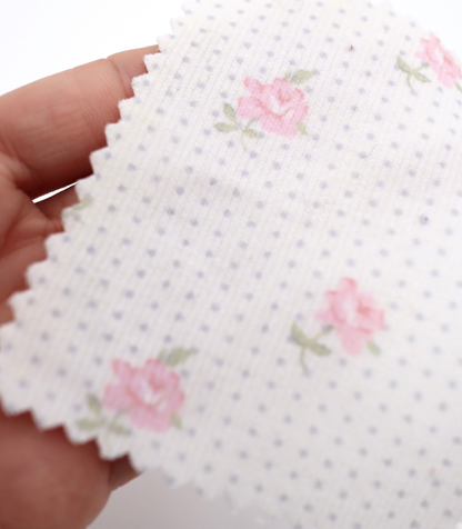 【25SS-114】ドット×ローズプリントコーデュロイ　/0.5ｙあたり=～835円