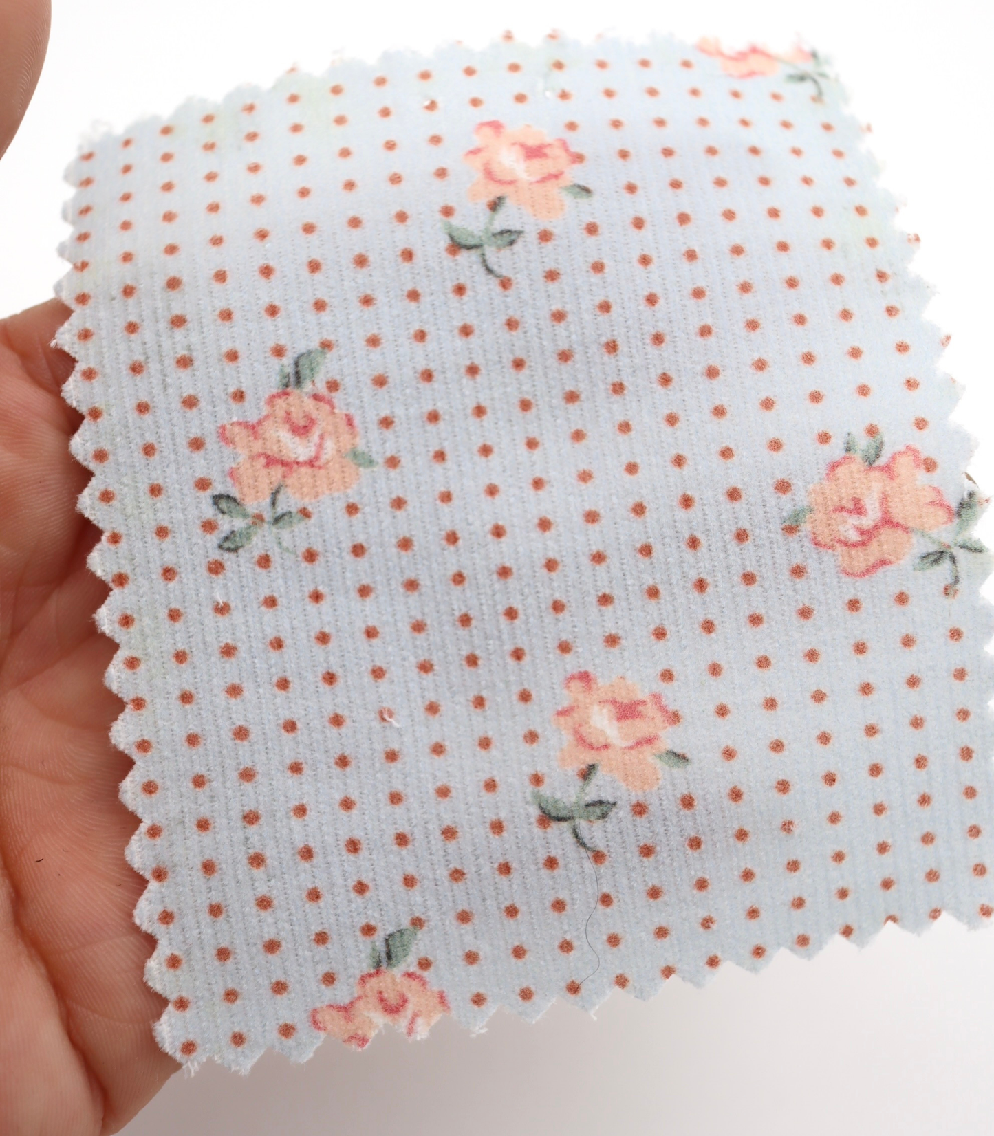 【25SS-114】ドット×ローズプリントコーデュロイ　/0.5ｙあたり=～835円