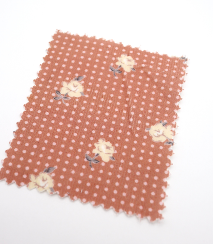 【25SS-114】ドット×ローズプリントコーデュロイ　/0.5ｙあたり=～835円