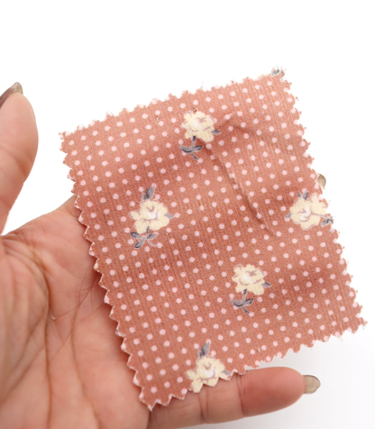 【25SS-114】ドット×ローズプリントコーデュロイ　/0.5ｙあたり=～835円