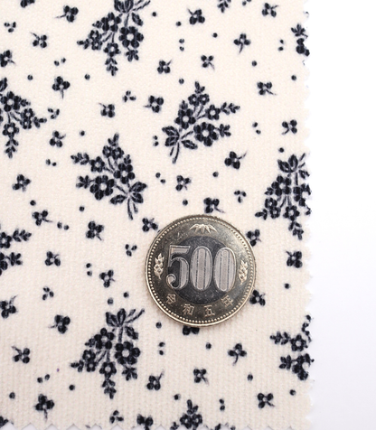 【25SS-125】小花柄シルエットプリントコーデュロイ　/0.5ｙあたり=～ 980円