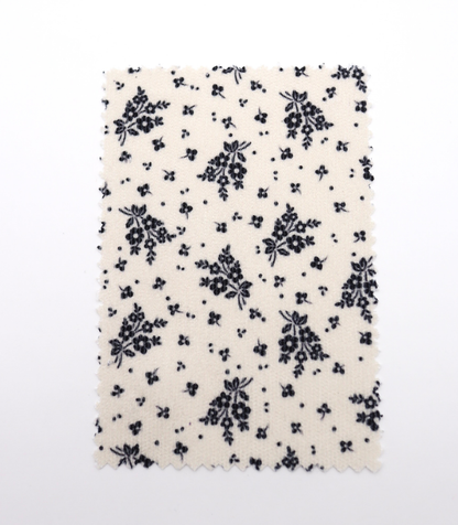 【25SS-125】小花柄シルエットプリントコーデュロイ　/0.5ｙあたり=～ 980円