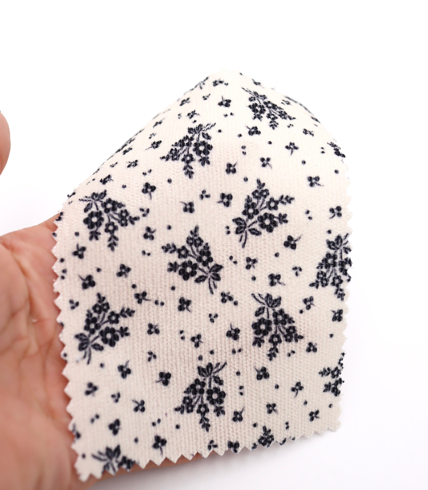 【25SS-125】小花柄シルエットプリントコーデュロイ　/0.5ｙあたり=～ 980円