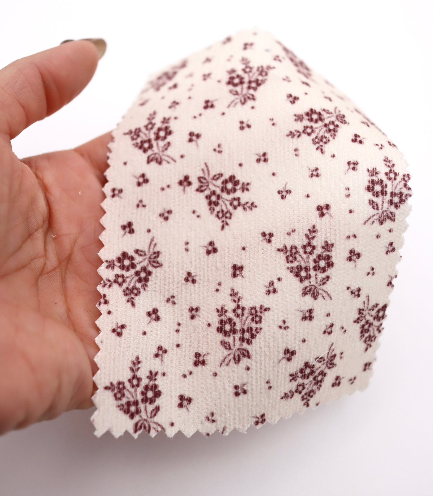 【25SS-125】小花柄シルエットプリントコーデュロイ　/0.5ｙあたり=～ 980円