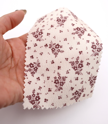 【25SS-125】小花柄シルエットプリントコーデュロイ　/0.5ｙあたり=～ 980円