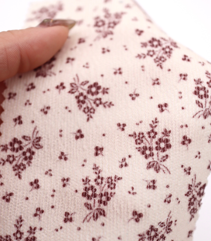 【25SS-125】小花柄シルエットプリントコーデュロイ　/0.5ｙあたり=～ 980円