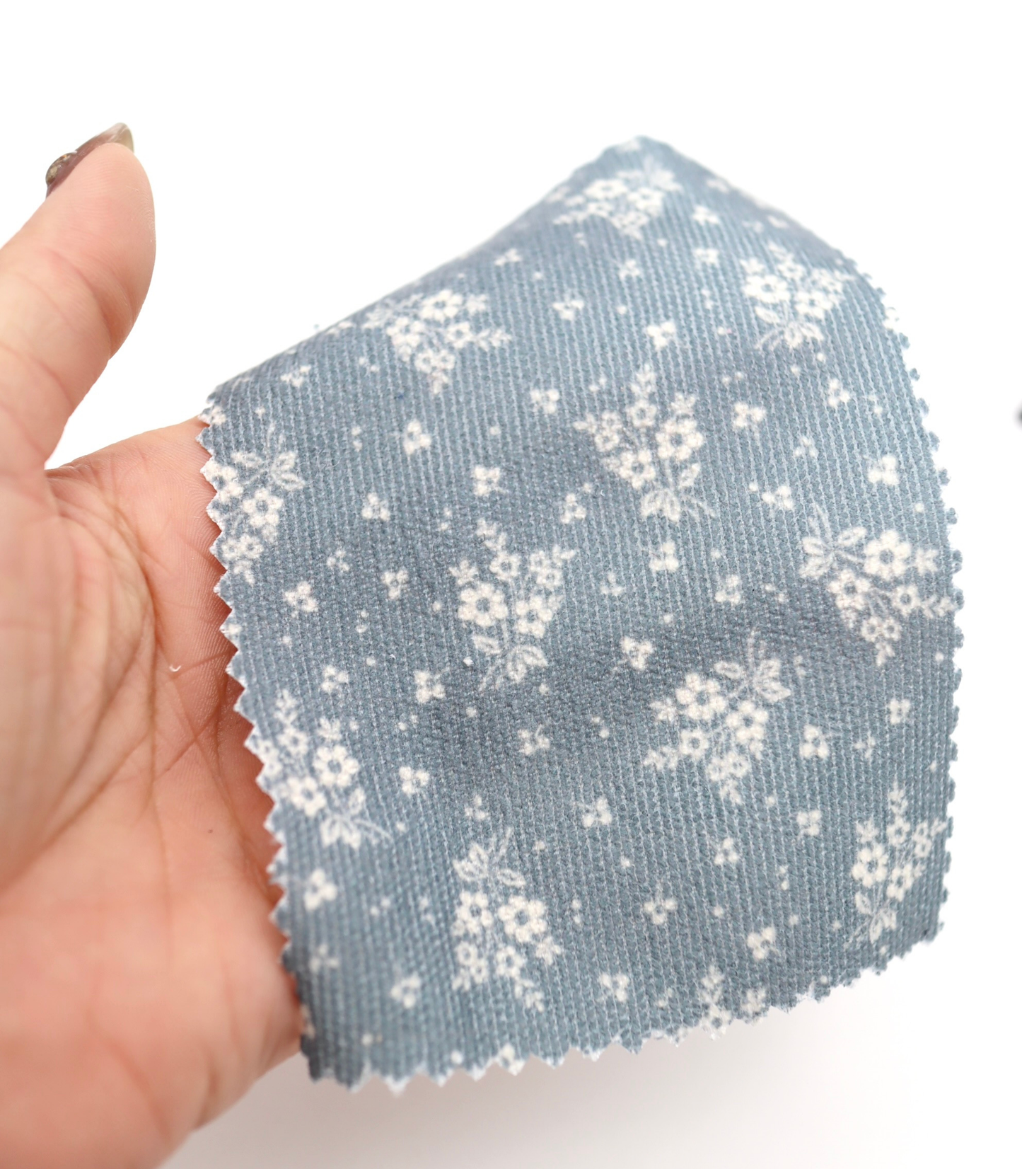 【25SS-125】小花柄シルエットプリントコーデュロイ　/0.5ｙあたり=～ 980円