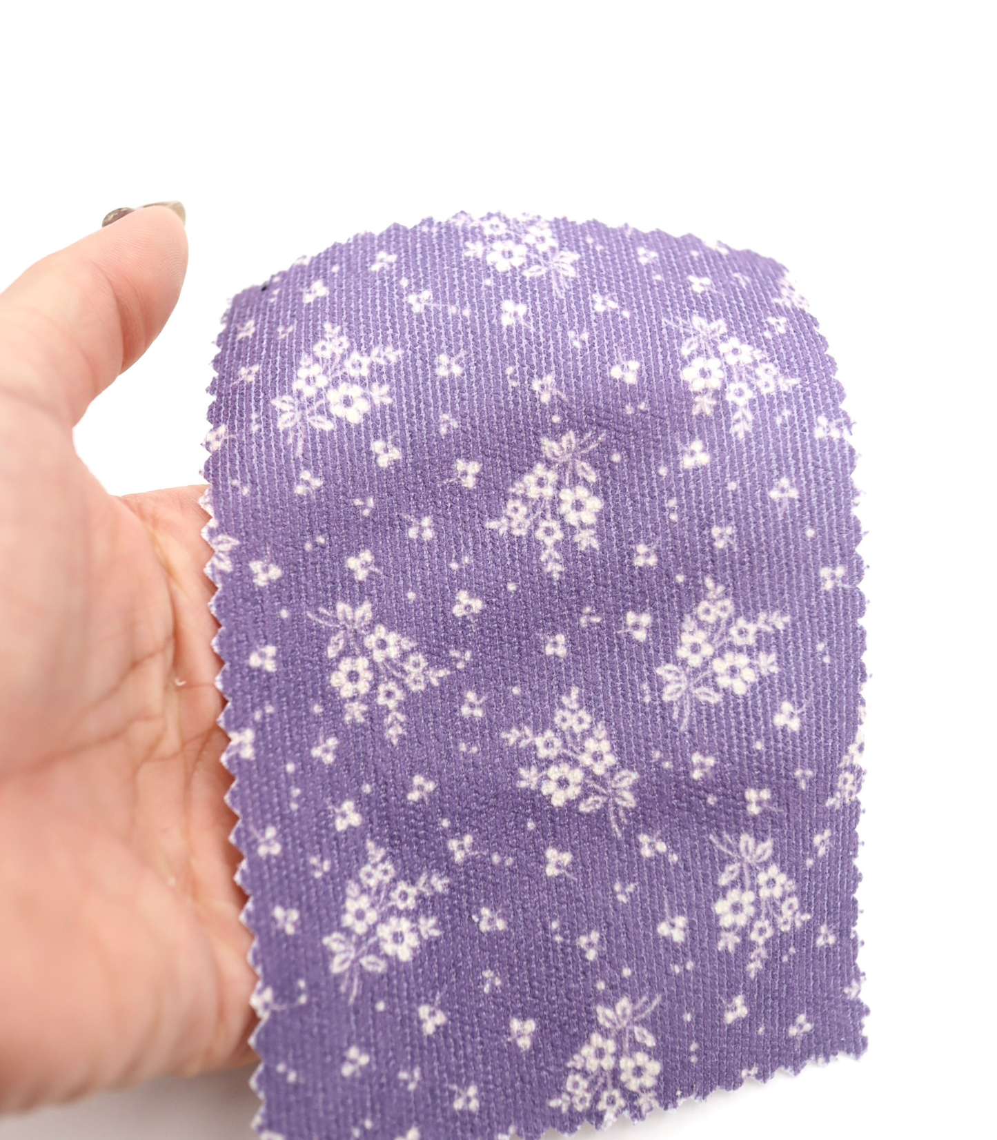 【25SS-125】小花柄シルエットプリントコーデュロイ　/0.5ｙあたり=～ 980円