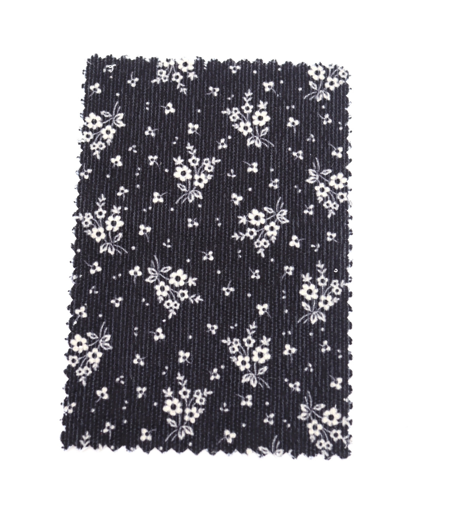 【25SS-125】小花柄シルエットプリントコーデュロイ　/0.5ｙあたり=～ 980円