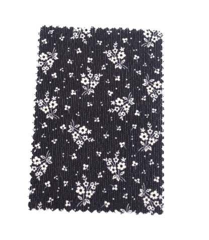 【25SS-125】小花柄シルエットプリントコーデュロイ　/0.5ｙあたり=～ 980円