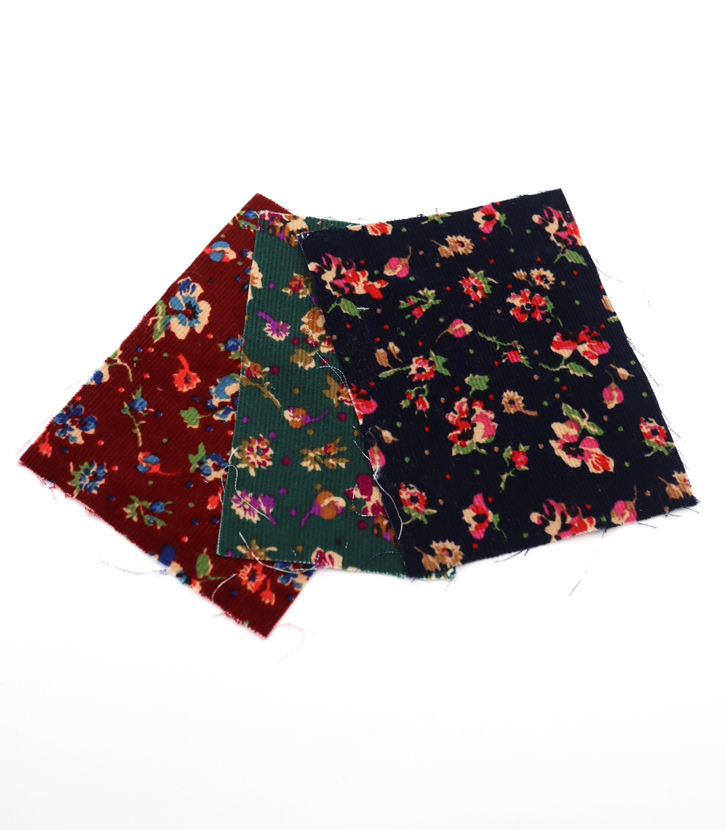 韓国生地　東大門市場生地　小花柄プリントコーデュロイ　秋冬素材