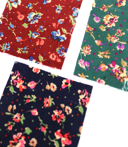 【25SS-131】小花柄プリントコーデュロイ　/0.5ｙあたり=～760円