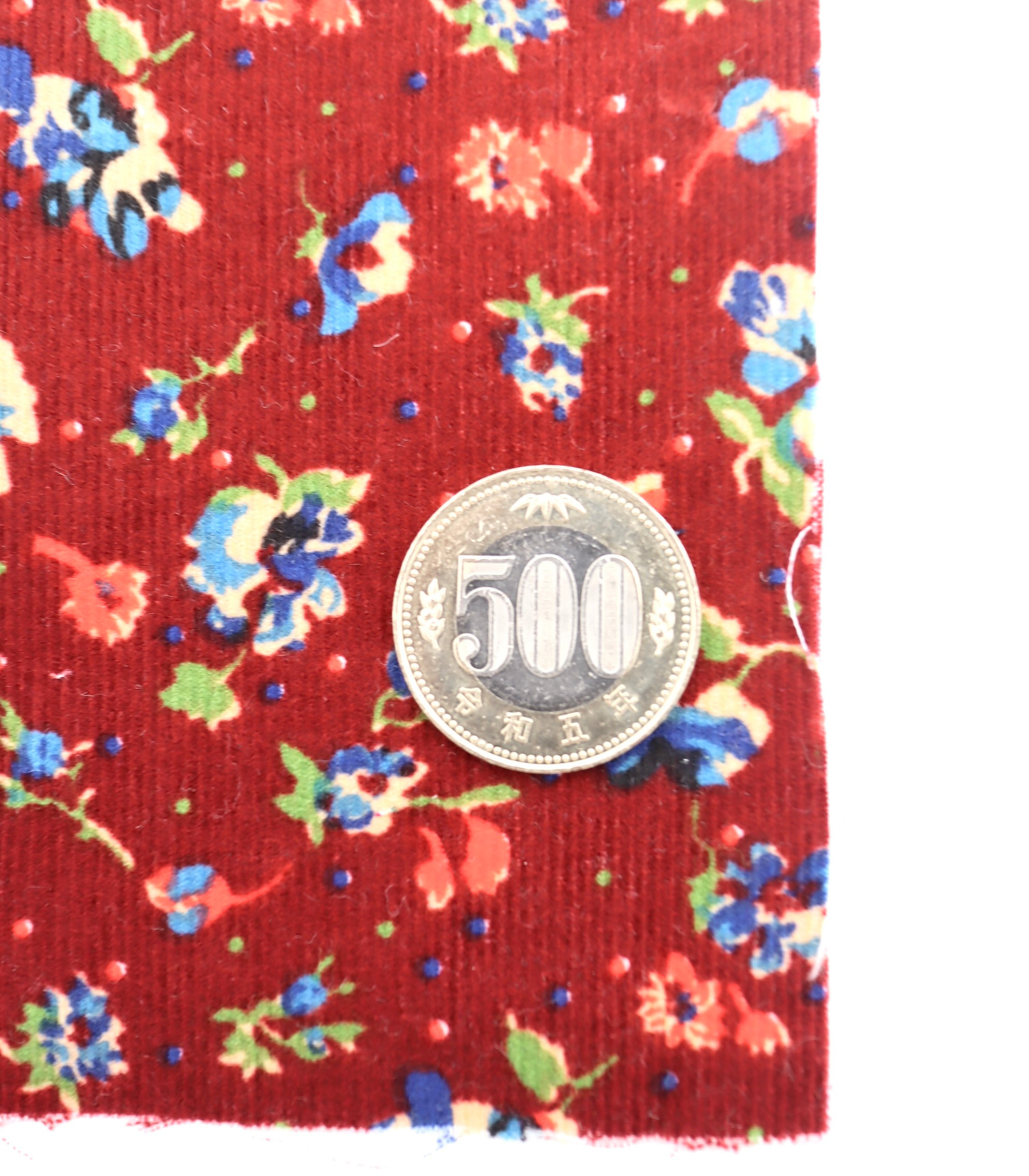 【25SS-131】小花柄プリントコーデュロイ　/0.5ｙあたり=～760円