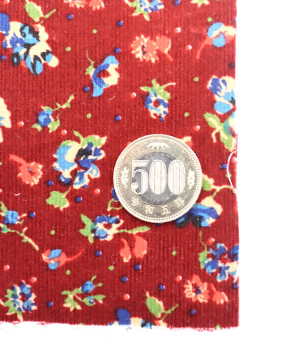 【25SS-131】小花柄プリントコーデュロイ　/0.5ｙあたり=～760円