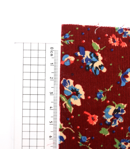 【25SS-131】小花柄プリントコーデュロイ　/0.5ｙあたり=～760円