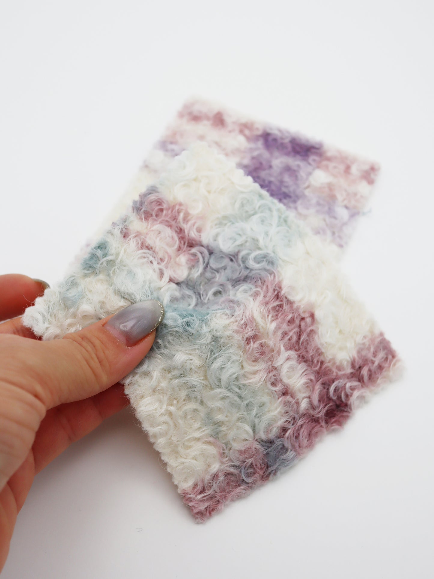 【25SS-156】くるくる起毛チェックニットメルトン　/0.5ｙあたり = ～1050円