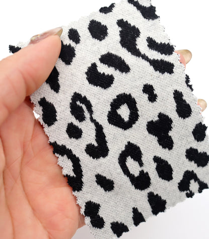 【25SS-359】ヒョウ柄ジャガード二重織りニット　/0.5ｙあたり = ～ 880円