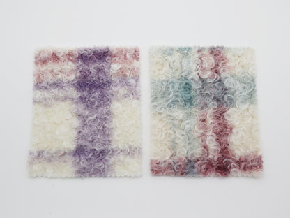 【25SS-156】くるくる起毛チェックニットメルトン　/0.5ｙあたり = ～1050円