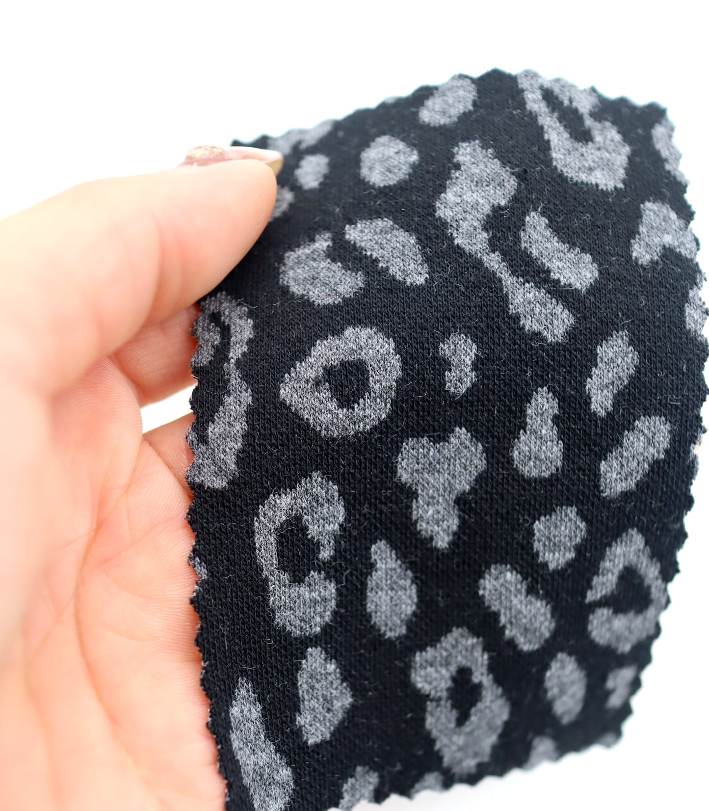 【25SS-359】ヒョウ柄ジャガード二重織りニット　/0.5ｙあたり = ～ 880円