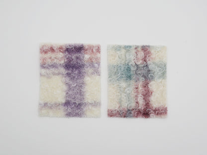 【25SS-156】くるくる起毛チェックニットメルトン　/0.5ｙあたり = ～1050円