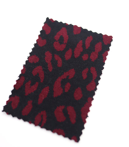 【25SS-359】ヒョウ柄ジャガード二重織りニット　/0.5ｙあたり = ～ 880円