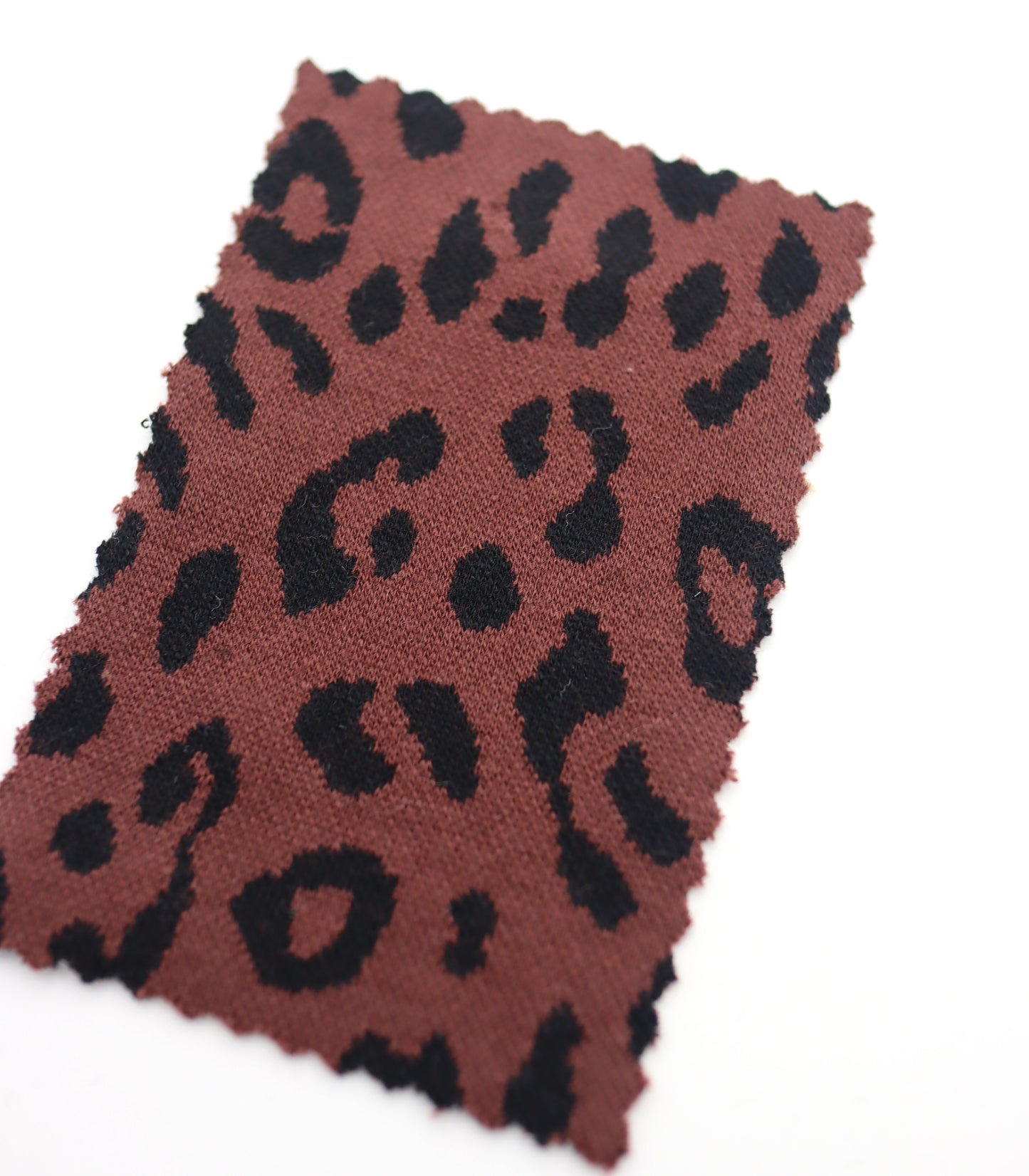 【25SS-359】ヒョウ柄ジャガード二重織りニット　/0.5ｙあたり = ～ 880円