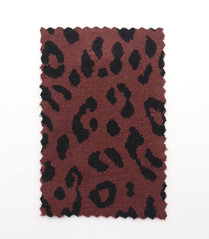 【25SS-359】ヒョウ柄ジャガード二重織りニット　/0.5ｙあたり = ～ 880円