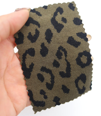 【25SS-359】ヒョウ柄ジャガード二重織りニット　/0.5ｙあたり = ～ 880円