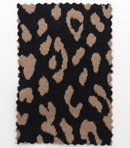 【25SS-359】ヒョウ柄ジャガード二重織りニット　/0.5ｙあたり = ～ 880円