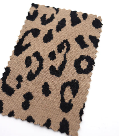 【25SS-359】ヒョウ柄ジャガード二重織りニット　/0.5ｙあたり = ～ 880円