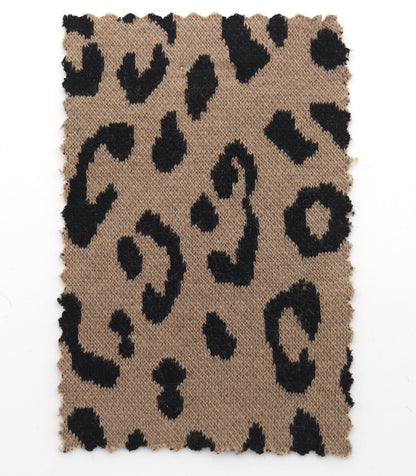 【25SS-359】ヒョウ柄ジャガード二重織りニット　/0.5ｙあたり = ～ 880円