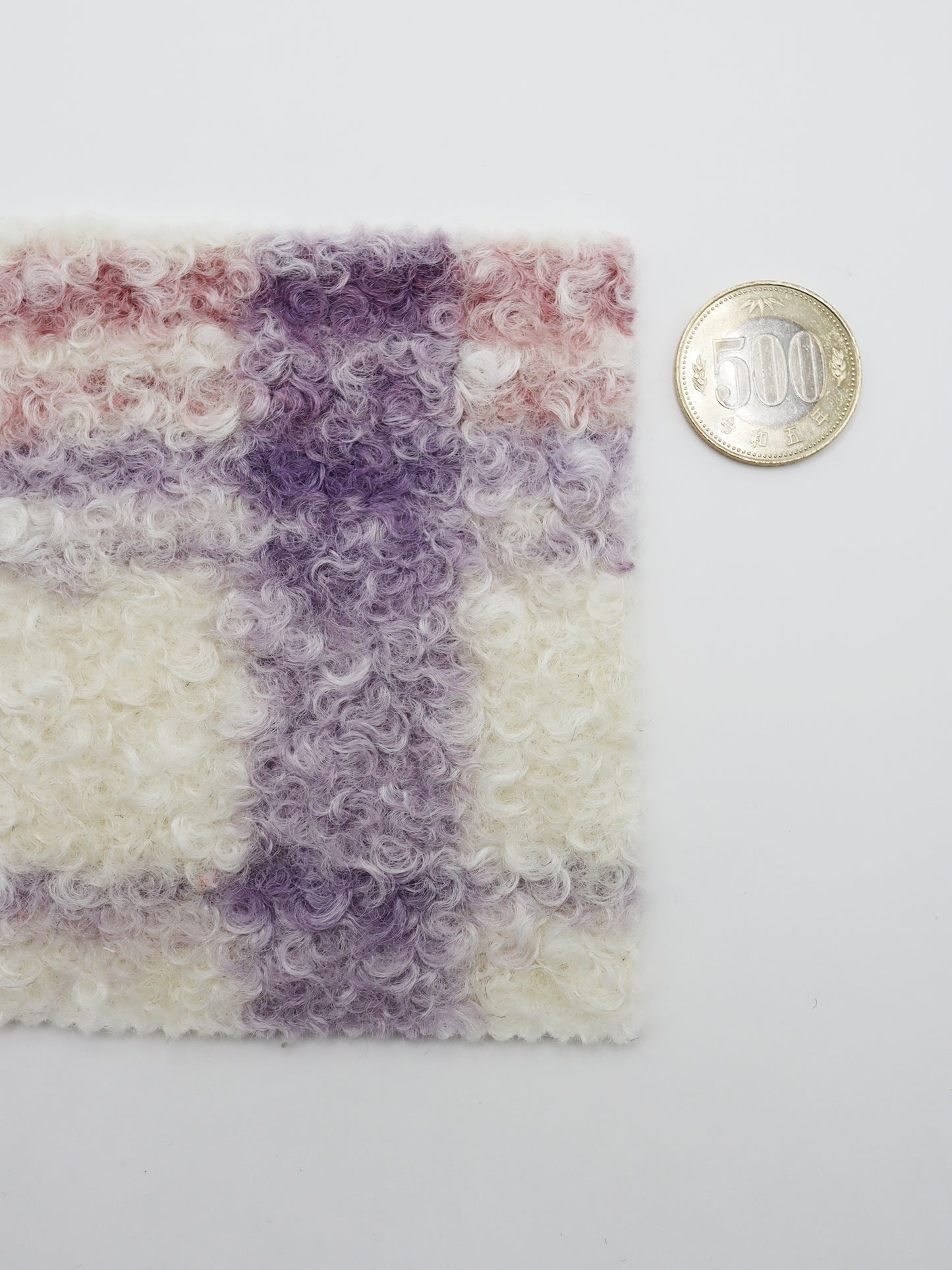 【25SS-156】くるくる起毛チェックニットメルトン　/0.5ｙあたり = ～1050円